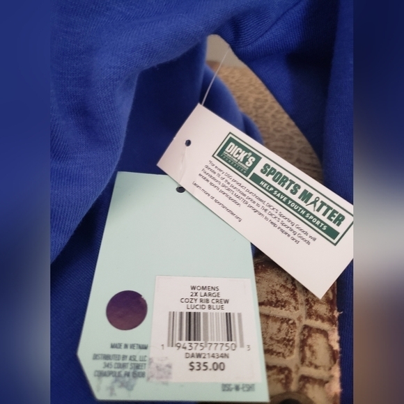 DSG Crop Sweatshirt Navy Blue Size 2XL NWT - Picture 2 of 3